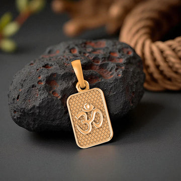 22 CT Gold Plated Silver (92.5% purity) Spiritual OM Pendant for Men and Women