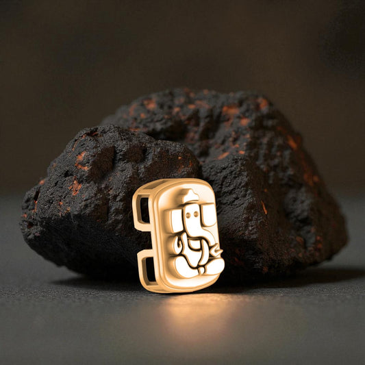 22 CT Gold Plated Silver (92.5% purity)God Ganesh Pendant for Men, Boys Girls and Women