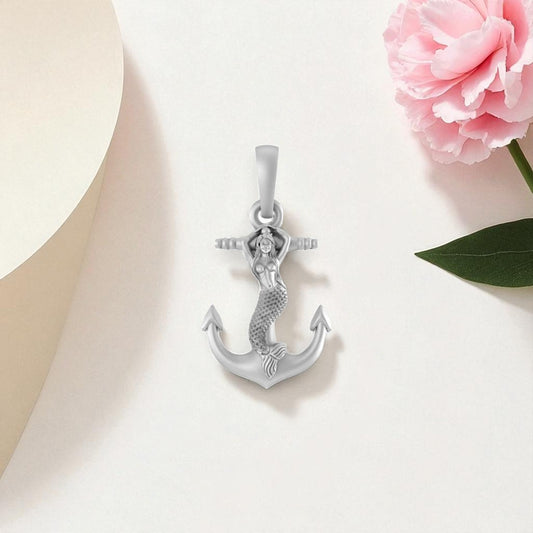 Akshat Sapphire Sterling Silver (92.5% purity) Ship Anchor Pendant for Men & Women Pure Silver Stylish and fashionable ship anchor Locket for Good Health & Wealth