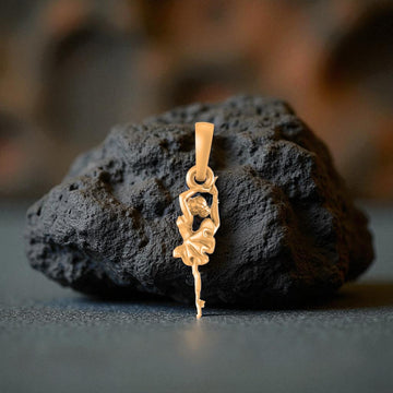 22 CT Gold Plated Silver (92.5% purity) Stylish and Fashionable Happy Dancing girl Pendant for Men and Women