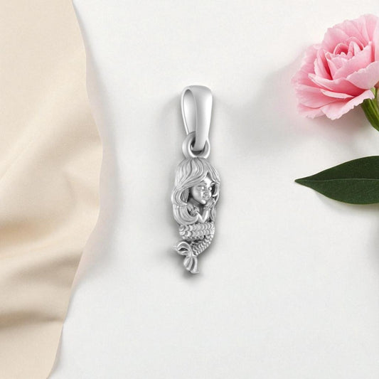 Akshat Sapphire Sterling Silver (92.5% purity) ambitious and Stylish divine Mermaid Pendant for Men & Women Pure Silver Fashionable and gorgeous Mermaid Locket for Happiness and joy