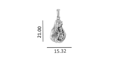 Akshat Sapphire Sterling Silver (92.5% purity) God Mother Mary Pendant for Men & Women Pure Silver Mother Marry Locket for Good Health & Wealth