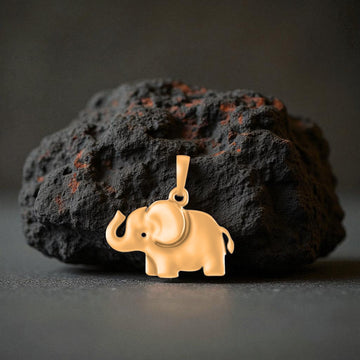 22 CT Gold Plated Silver (92.5% purity) Strength Symbolic Elephant  Pendant for Men and Women