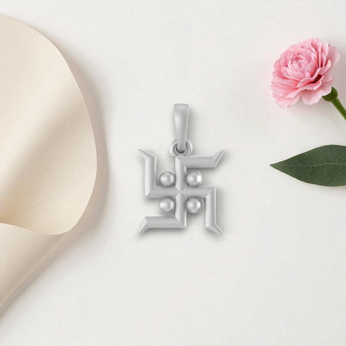 Akshat Sapphire 92.5% Pure Sterling Silver Spiritual Swastik Symbol (Big Size) Pendant for Men & Women