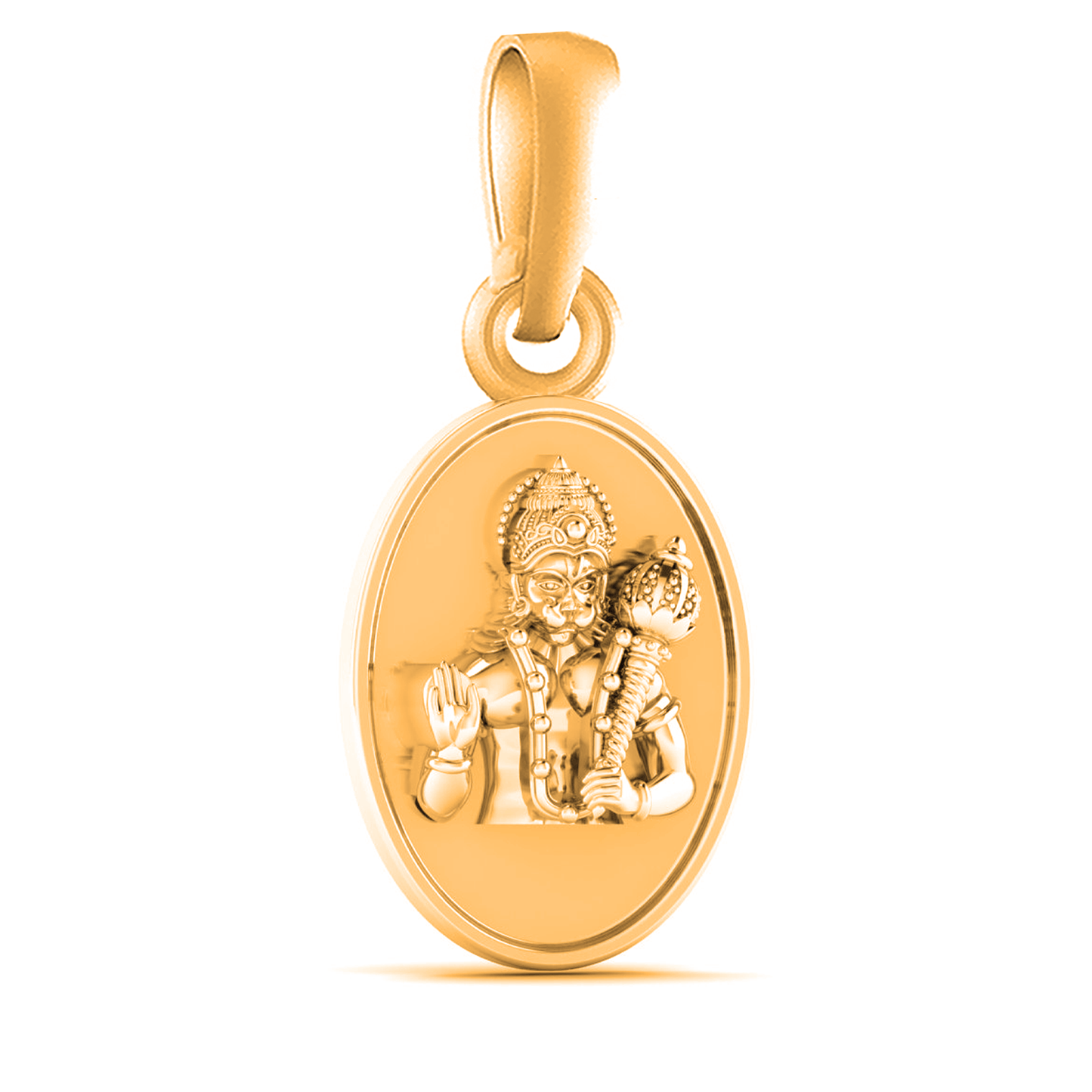 22 CT Gold Plated Silver (92.5% purity)God Hanuman/Bajrang Bali Pendant for Men