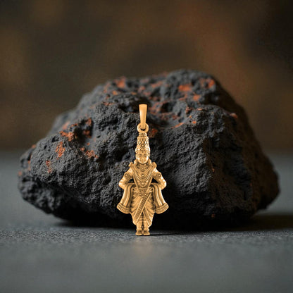 22 CT Gold Plated Silver (92.5% purity) God Vitthal Pendant (Big Size) for Men and Women