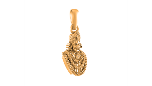 22 CT Gold Plated Silver (92.5% purity) God Baba Khatu Shyam Pendant for Men and Women