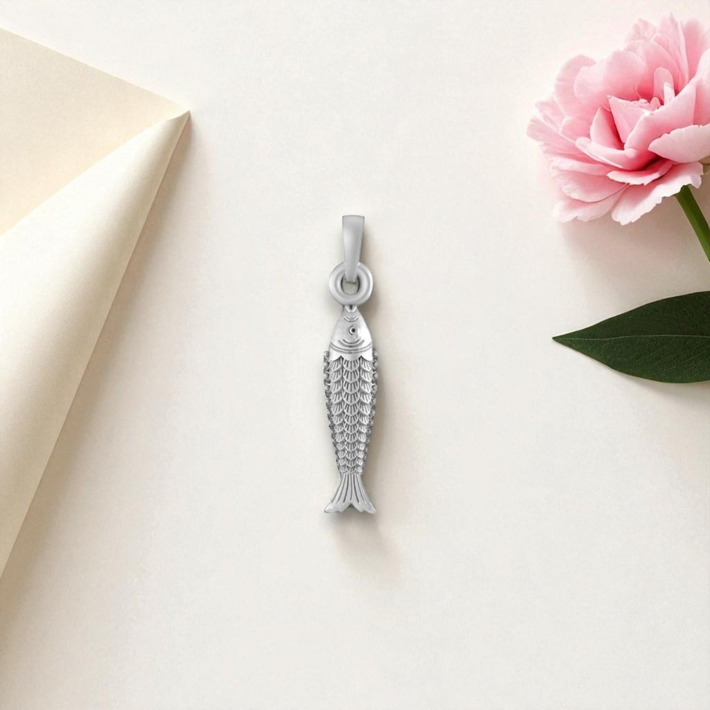 Akshat Sapphire Sterling Silver (92.5% purity) Stylish and Fashionable Fish Pendant for Men & Women Pure Silver Fish Locket for Happiness and joy