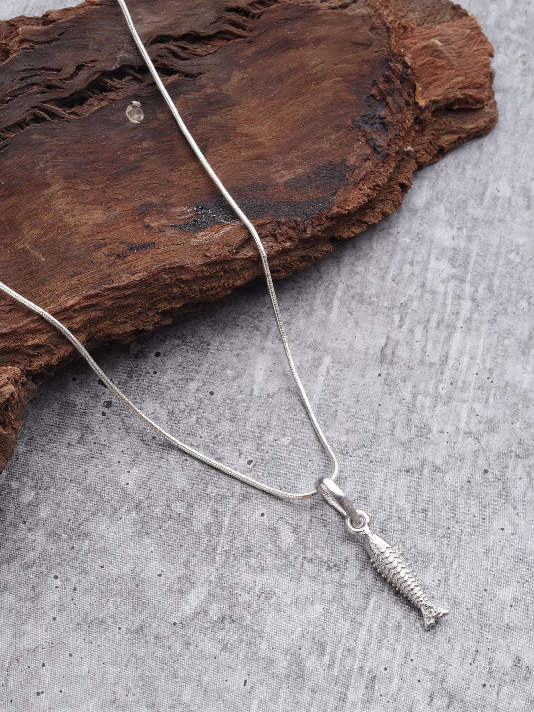 Akshat Sapphire Sterling Silver (92.5% purity) Stylish and Fashionable Fish Pendant for Men & Women Pure Silver Fish Locket for Happiness and joy