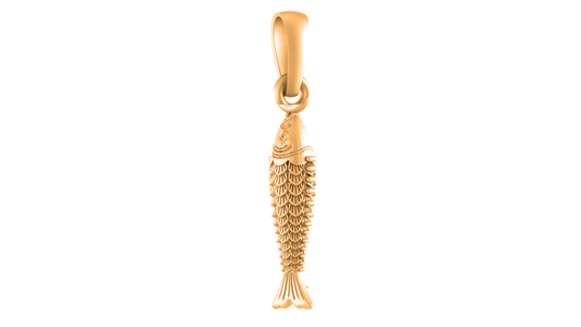 22 CT Gold Plated Silver (92.5% purity) Stylish and Fashionable Fish Pendant for Men and Women