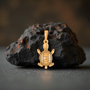 22 CT Gold Plated Silver (92.5% purity) Prosperity and Piece Symbolic Tortoise Pendant for Men and Women