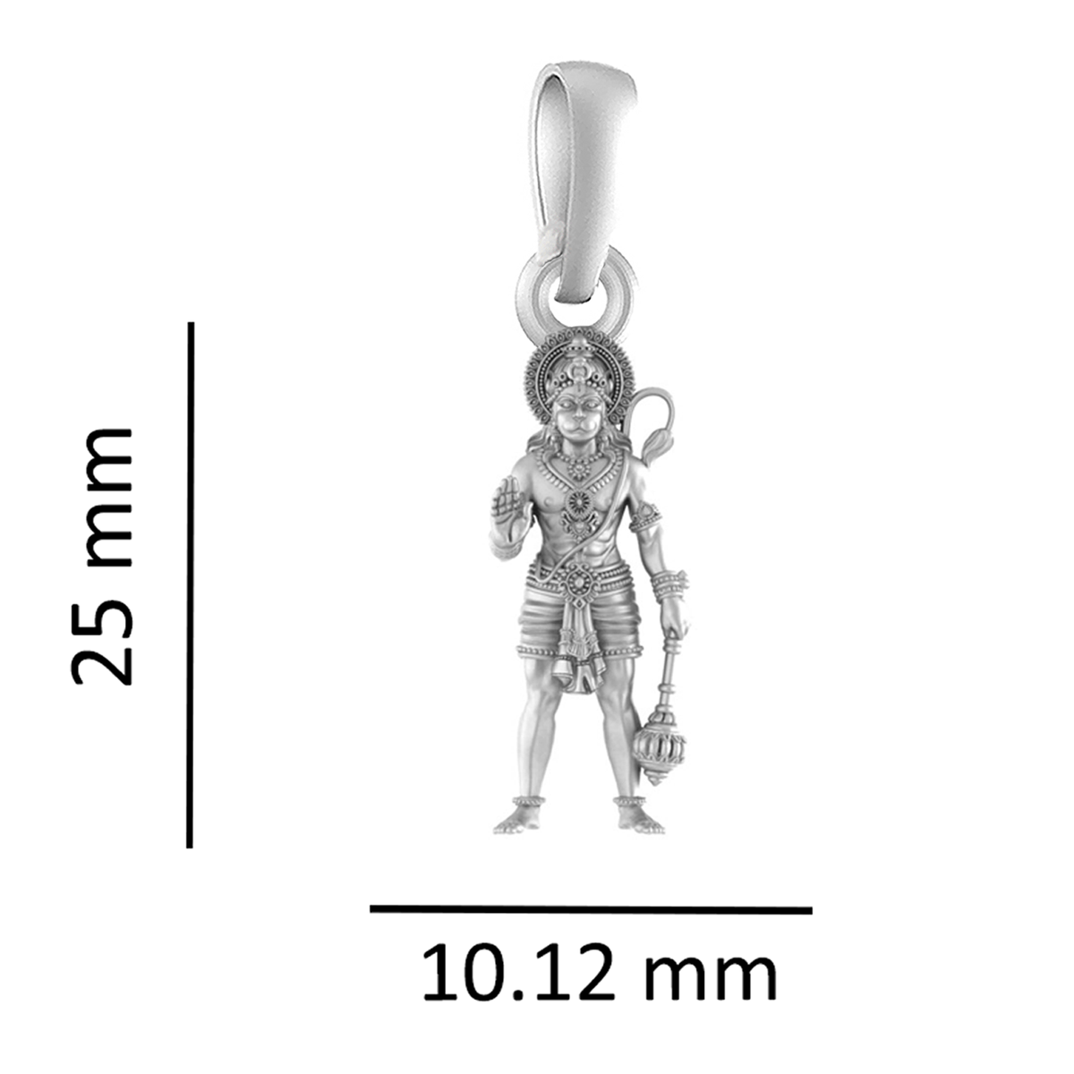 Pure Sterling Silver God Hanuman (Regular Size) Pendant for Men by Akshat Sapphire – 92.5 Silver-PM7348