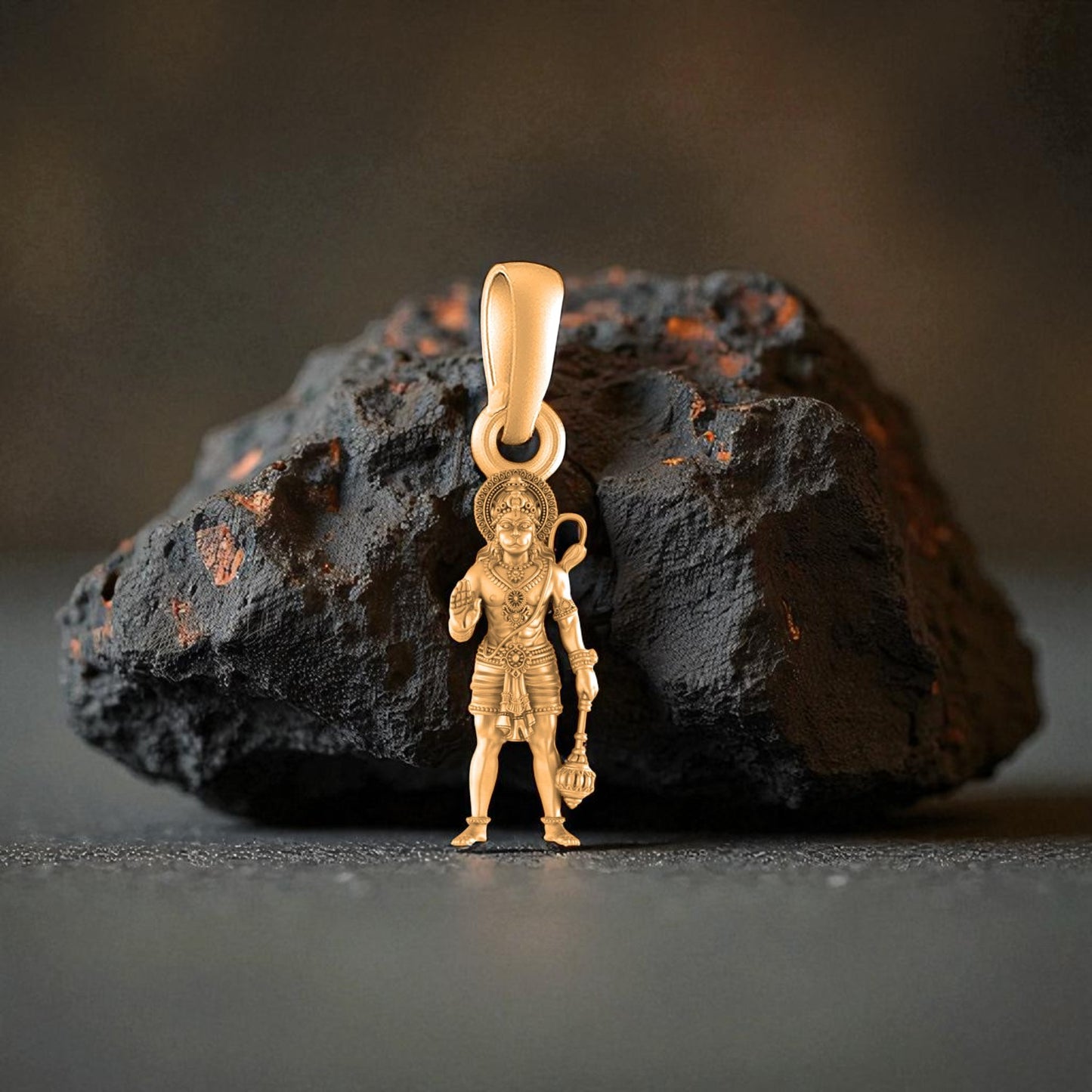 22 CT Gold Plated Silver (92.5% purity)God Hanuman Pendant for Men