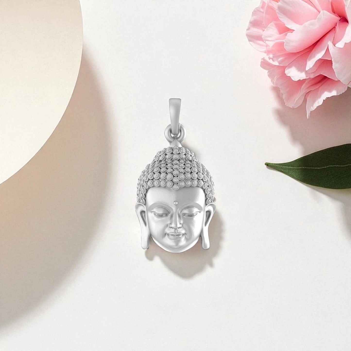 Akshat Sapphire Sterling Silver (92.5% purity) Spiritual God Gautam Buddha Pendant for Men & Women Pure Silver religious Gautam buddh Locket for Good Health & Wealth