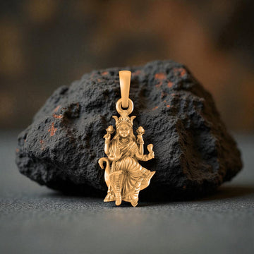 22 CT Gold Plated Silver (92.5% purity) Goddess Mansa Devi Pendant (Big Size) for Men and Women