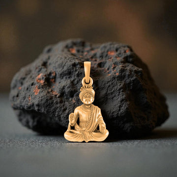 22 CT Gold Plated Silver (92.5% purity) Spiritual Swaminarayan Pendant for Men and Women