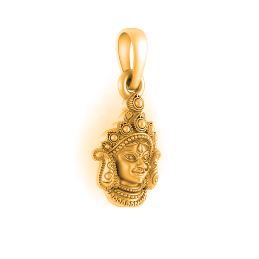 22 CT Gold Plated Silver (92.5% purity) Goddess Durga Maa Pendant (Big Size) for Men and Women