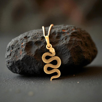 22 CT Gold Plated Silver (92.5% purity) Symbol of devotion Snake Pendant Pendant (Big Size) for Men and Women