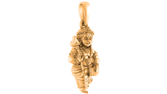 22 CT Gold Plated Silver (92.5% purity) God Kartikeya Pendant for Men and Women