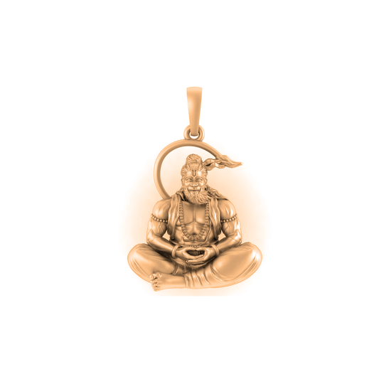 22 CT Gold Plated Silver (92.5% purity) God Hanuman/Bajrang Bali (Big Size) Pendant for Men