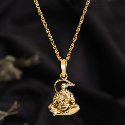 22 CT Gold Plated Silver (92.5% purity) God Hanuman/Bajrang Bali (Big Size) Pendant for Men