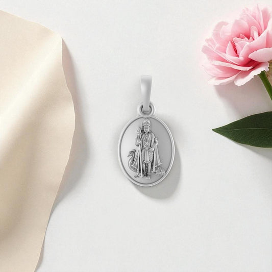 God Kartikeya Pure Silver 92.5% purity pendant by Akshat Sapphire Murugan Pendant