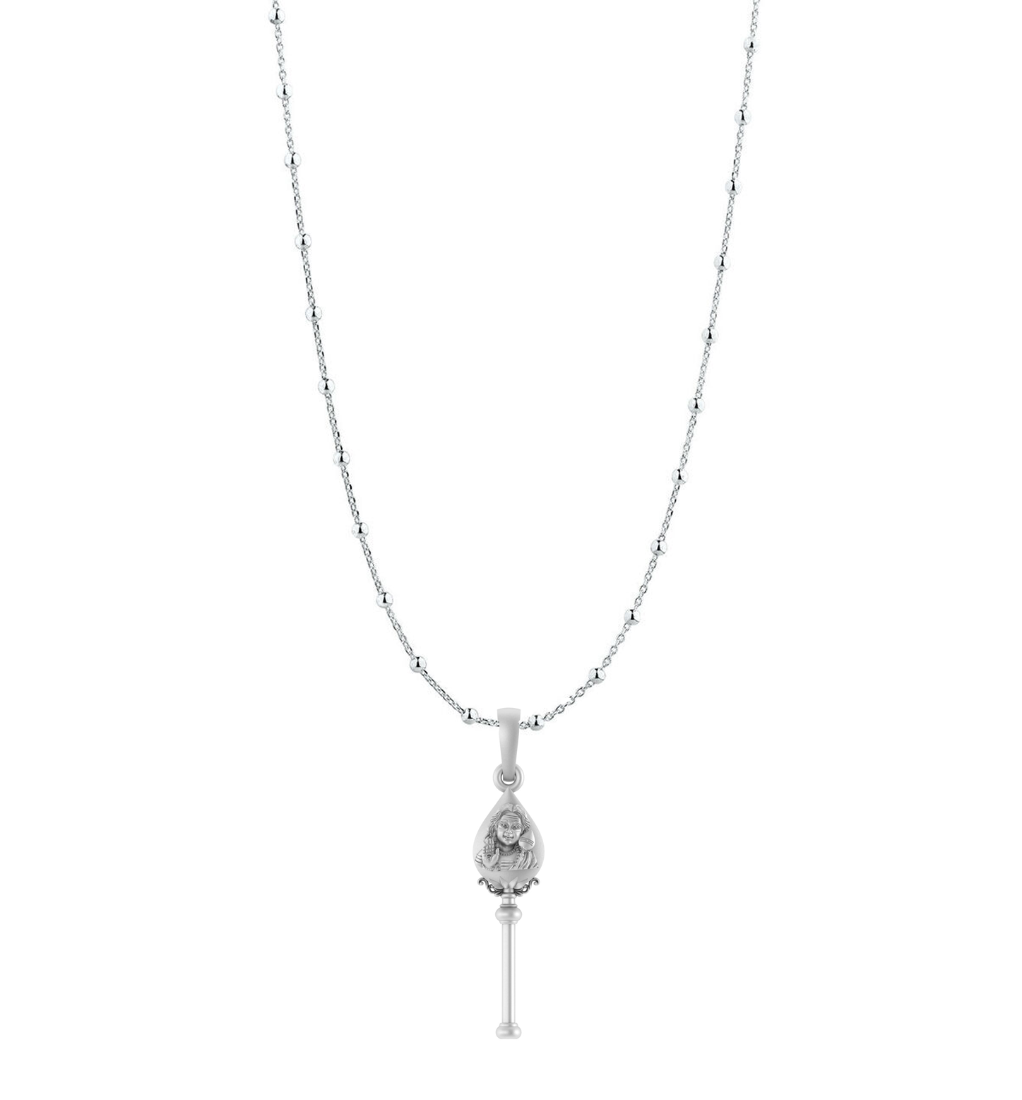 God Kartikeya Pure Silver 92.5% purity Chain pendant by Akshat Sapphire Murugan Pendant (Pendant with Ball Chain-18 inches)