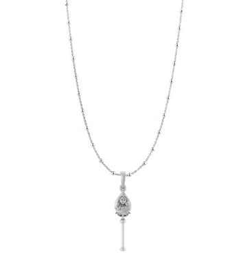 God Kartikeya Pure Silver 92.5% purity Chain pendant by Akshat Sapphire Murugan Pendant (Pendant with Ball Chain-18 inches)