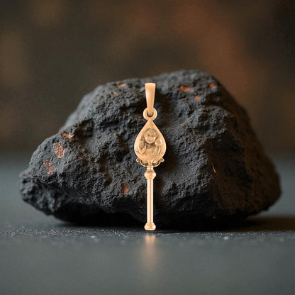 22CT Gold Plated Silver 92.5 Purity God Kartikeya Vel Pendant for Men & Women by Akshat Sapphire-PM7374_gold