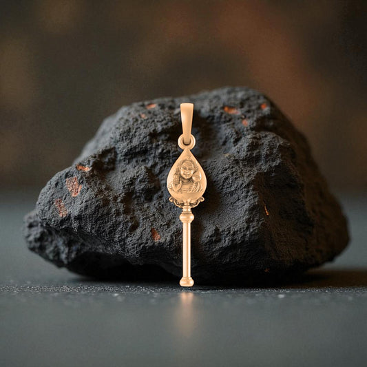 22CT Gold Plated Silver 92.5 Purity God Kartikeya Vel Pendant for Men & Women by Akshat Sapphire-PM7374_gold