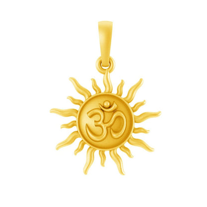 22 CT Gold Plated Silver (92.5% purity) Spiritual Sun Pendant for Men and Women