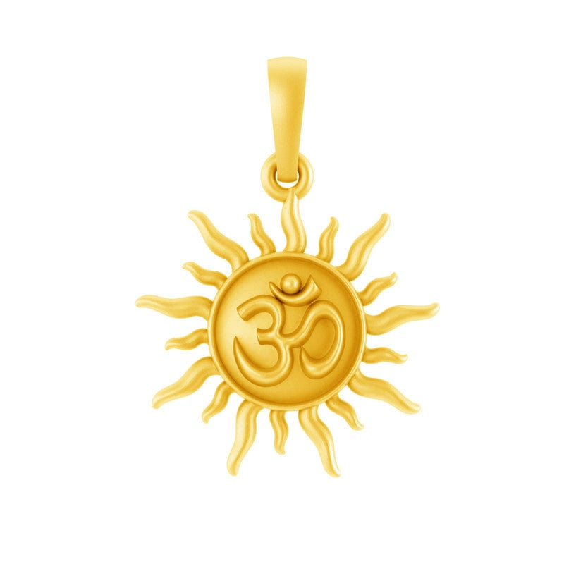 Akshat Sapphire 22 CT Gold Plated Silver (92.5% purity) Spiritual Sun Pendant (Big Size) for Men and Women