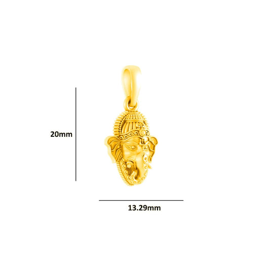 Akshat Sapphire 22 CT Gold Plated Silver (92.5% purity)God Ganesh Pendant for Men, Boys Girls and Women