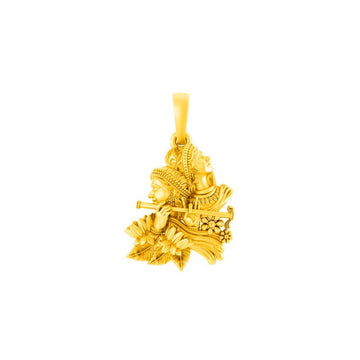 Akshat Sapphire 22 CT Gold Plated Silver (92.5% purity) God Radha Krishna Pendant for Men and Women