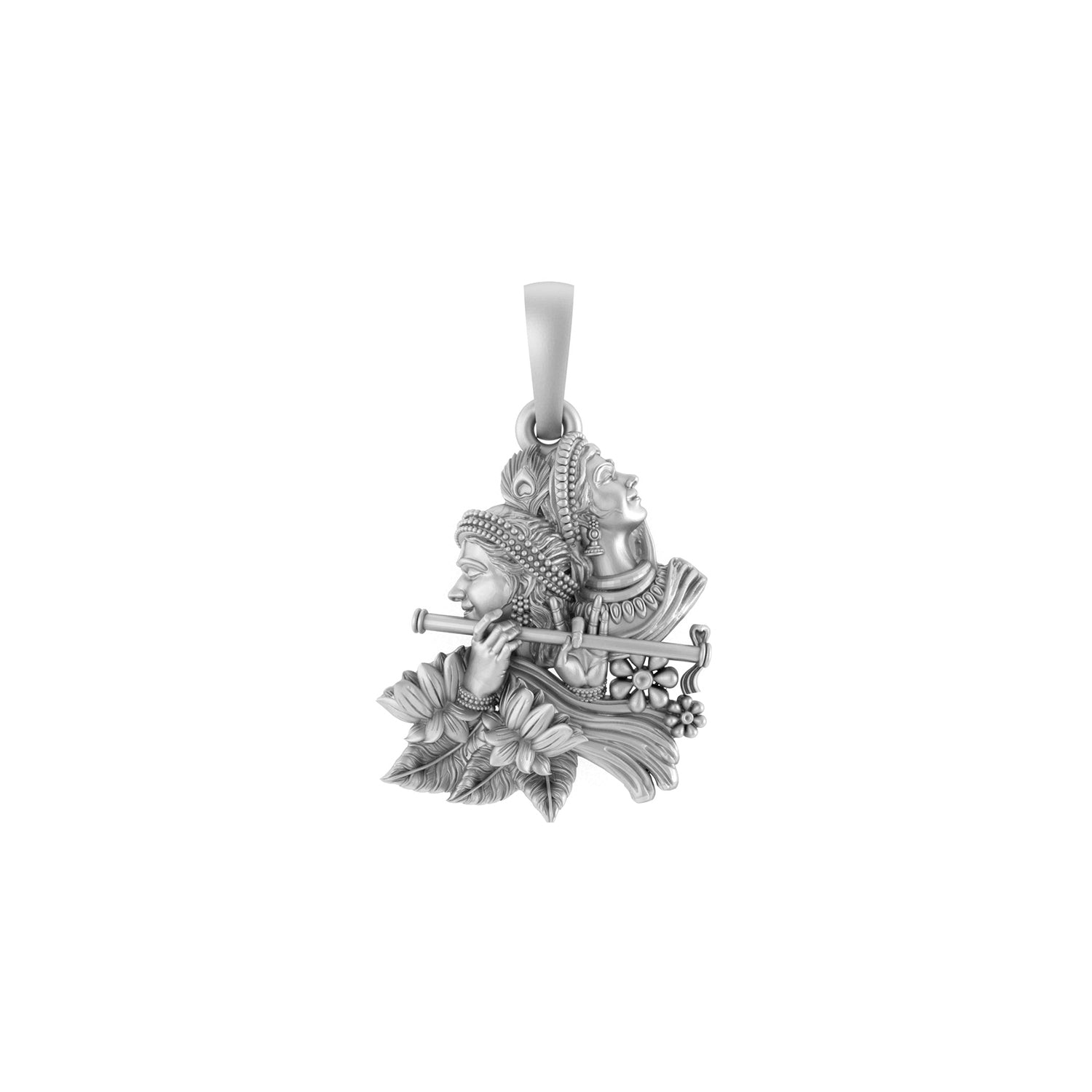 Akshat Sapphire Sterling Silver (92.5% purity) God Radha Krishna Pendant for Men & Women Pure Silver Lord Radha kishan Locket for Good Health & Wealth