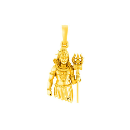 22 CT Gold Plated Silver (92.5% purity) God Shiva Pendant for Men and Women