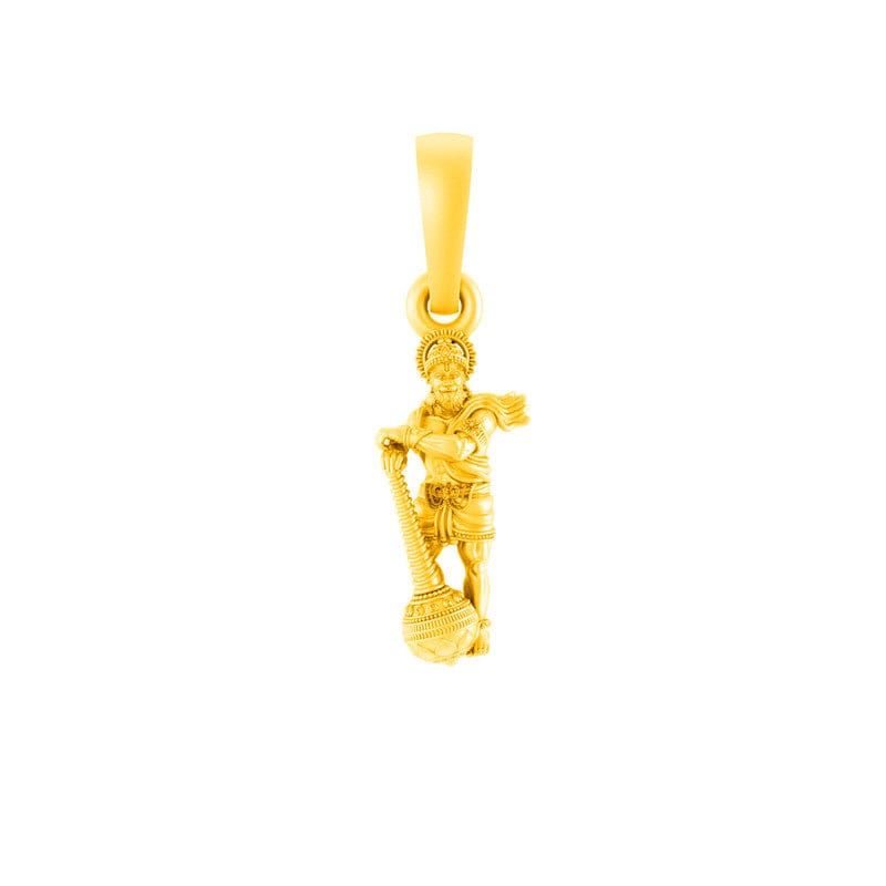 Akshat Sapphire 22 CT Gold Plated Silver (92.5% purity) God Hanuman  (Big Size) Pendant for Men