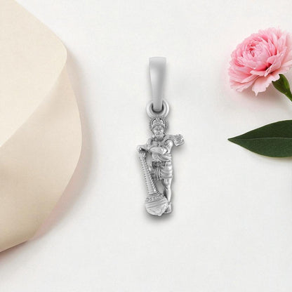 Akshat Sapphire Sterling Silver (92.5% purity) God Hanuman (Big Size) Pendant for Men Pure Silver Lord Bajrang Bali (Big Size) Locket for Good Health & Wealth