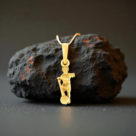 Akshat Sapphire 22 CT Gold Plated Silver (92.5% purity)God Hanuman Pendant for Men