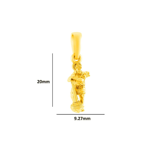Akshat Sapphire 22 CT Gold Plated Silver (92.5% purity)God Hanuman Pendant for Men