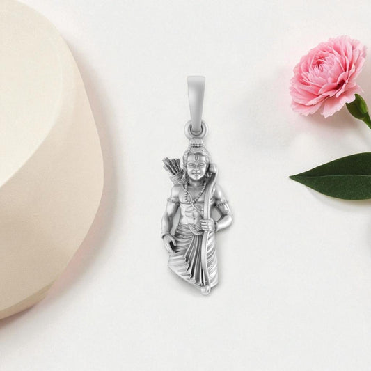 Akshat Sapphire Sterling Silver (92.5% purity) God Ram Pendant for Men & Women Pure Silver Bhagwan Shri Ram Locket for Good Health & Wealth