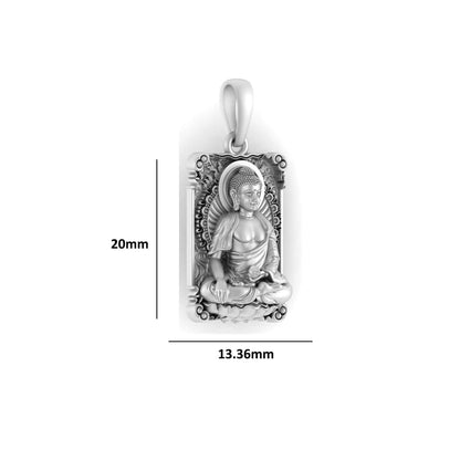 Akshat Sapphire Sterling Silver (92.5% purity) Spiritual God Gautam Buddha Pendant for Men & Women Pure Silver religious Gautam buddh Locket for Good Health & Wealth