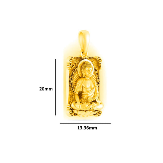 Akshat Sapphire 22 CT Gold Plated Silver (92.5% purity) God Buddha Pendant for Men and Women