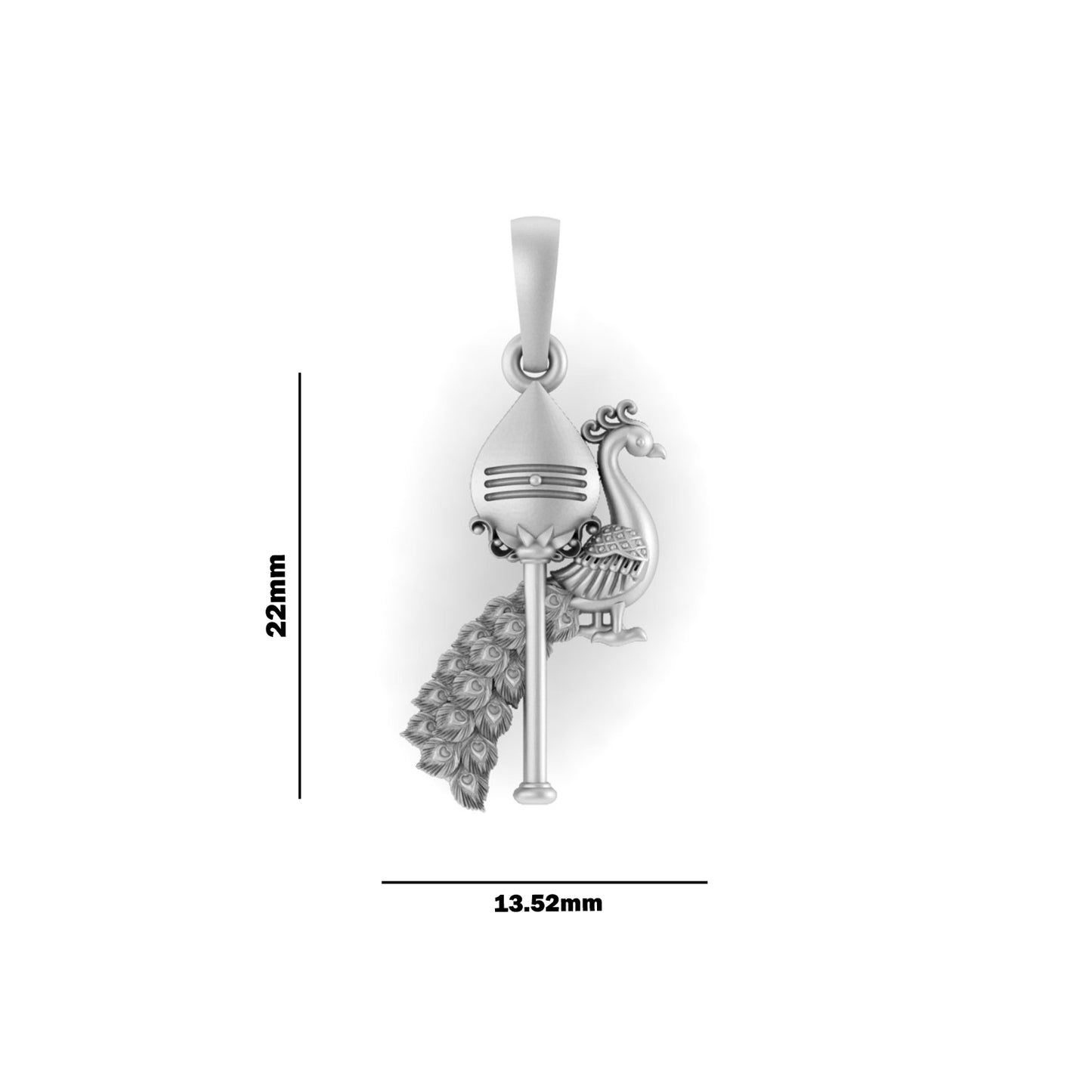 Sterling Silver (92.5% purity) Spiritual Divine Kartikeya Vel Pandel Pendant