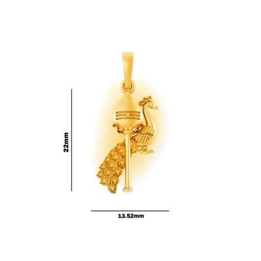 Akshat Sapphire 22KT Gold Plated Sterling Silver (92.5% purity) Spiritual Divine Kartikeya Vel Pandel Pendant