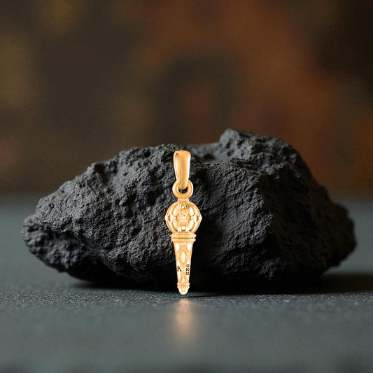 22 CT Gold Plated Silver (92.5% purity) God Hanuman Gada Pendant by Akshat Sapphire for Men