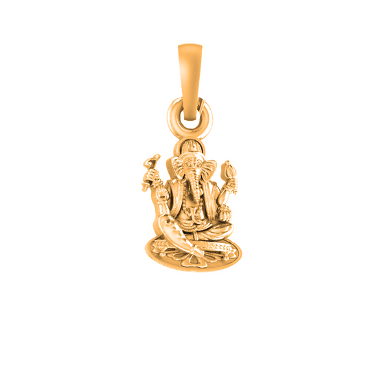 22 CT Gold Plated Silver (92.5% purity)God Ganesh Pendant for Men, Boys Girls and Women