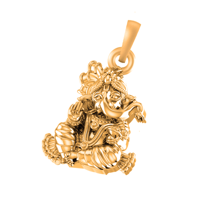 22 CT Gold Plated Silver (92.5% purity) God Ganesh Pendant for Men and women