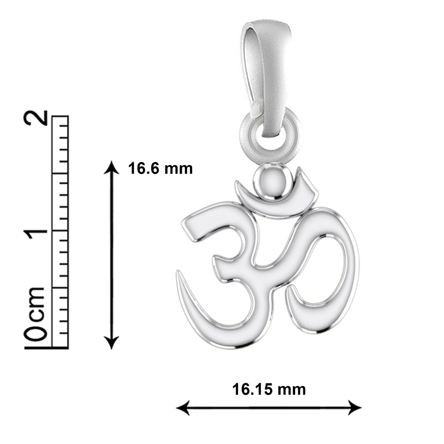 Akshat Sapphire Sterling Silver (92.5% purity) Spiritual OM Pendant for Men & Women Pure Silver Religious OM Locket for Good Health & Wealth