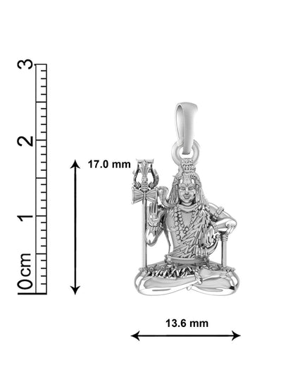 Akshat Sapphire Sterling Silver (92.5% purity) God Shiva Chain Pendant (Pendant with Anchor/ Cable Chain Chain) for Men & Women Pure Silver Lord Shiv Chain Locket for Good Health & Wealth